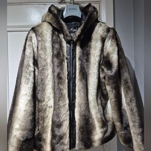 REGAL- FAUX FUR HOODED COAT